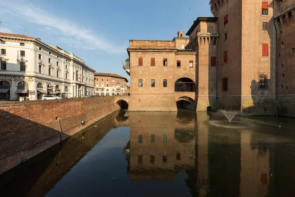 Ferrara Італія Червня 2017 Castle Estense Чотири Вежі Фортеці Століття — стокове фото