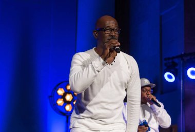 Krakov, Polonya - 8 Temmuz 2018: 6 konferans salonu en fazla Uj yaz Caz Festivali'nde Krakow'da sahnede canlı alın. Polonya