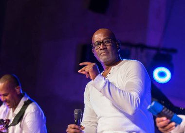 Krakov, Polonya - 8 Temmuz 2018: 6 konferans salonu en fazla Uj yaz Caz Festivali'nde Krakow'da sahnede canlı alın. Polonya