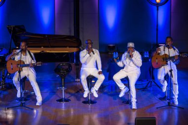 Krakov, Polonya - 8 Temmuz 2018: 6 konferans salonu en fazla Uj yaz Caz Festivali'nde Krakow'da sahnede canlı alın. Polonya