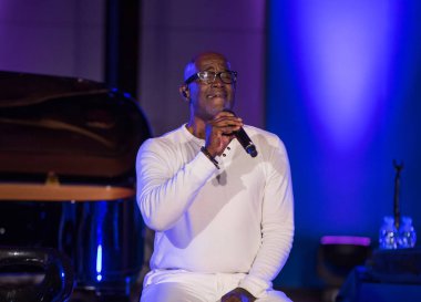 Krakov, Polonya - 8 Temmuz 2018: 6 konferans salonu en fazla Uj yaz Caz Festivali'nde Krakow'da sahnede canlı alın. Polonya