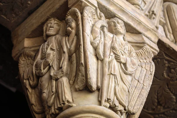 Detalles Del Portal Oeste Catedral Saint Trophime Arles Francia Bouches —  Fotos de Stock