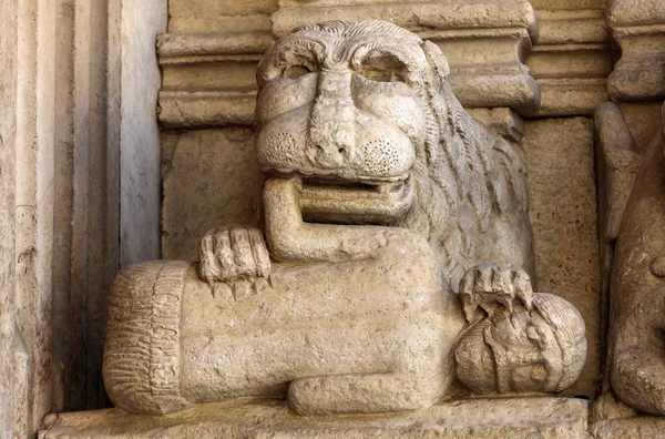 Detalii Despre Portalul Vestic Catedrala Saint Trophime Din Arles Franța — Fotografie, imagine de stoc