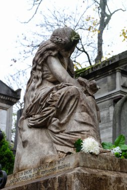 Paris, Fransa - Eylül 2017: Mezar Frederic Chopin, Paris, Fransa'da Pere Lachaise mezarlığında ünlü Polonyalı besteci