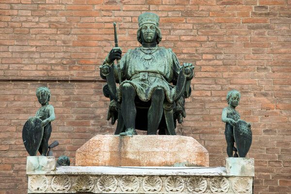 Borso d 'Este, Duke of Ferra at Palazzo Municipale / Town Hall / on Corso Martiri della Liberta in Ferrara (Emilia-Romagna), Italy
