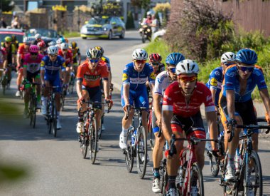 Krakow, Polonya - 4 Ağustos 2018: 75 Tur de Pologne UCI Dünya Turu, 134 km Krakow - Krakow rota ilk aşamasında. Doğu Avrupa'nın en büyük Bisiklete binme olay. 