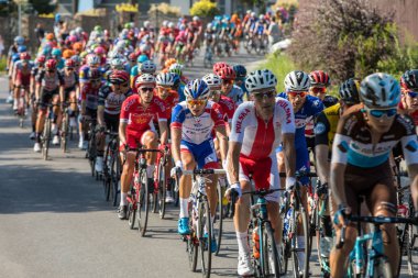 Krakow, Polonya - 4 Ağustos 2018: 75 Tur de Pologne UCI Dünya Turu, 134 km Krakow - Krakow rota ilk aşamasında. Doğu Avrupa'nın en büyük Bisiklete binme olay. 