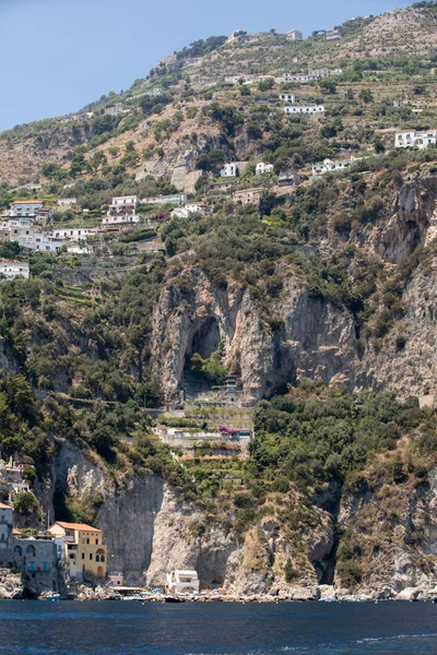 Moradias Apartamentos Exclusivos Costa Rochosa Amalfi Campania Itália — Fotografia de Stock