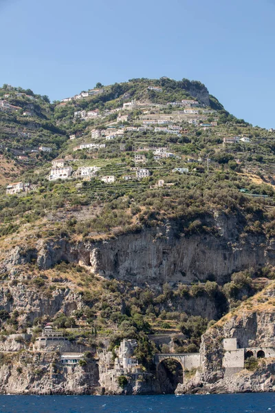 Una Vista Costa Amalfi Entre Sorrento Amalfi Campania Italia — Foto de Stock