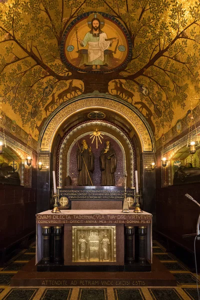 Montecassino Italia Junio 2017 Cripta Dentro Catedral Basílica Abadía Monte — Foto de Stock