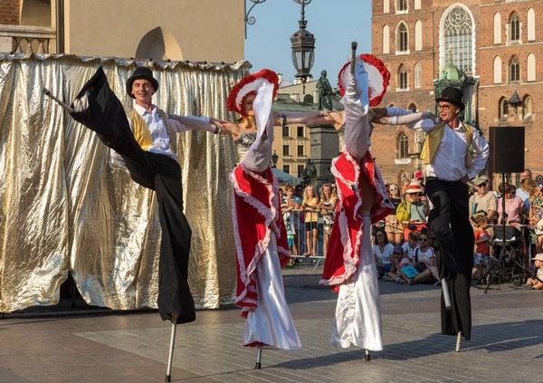 Krakau Polen Juli 2018 Aufführung Der Tanzparade Des Kiewer Straßentheaters — Stockfoto