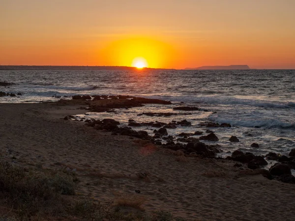 Tramonto Malia Sull Isola Creta Grecia — Foto Stock