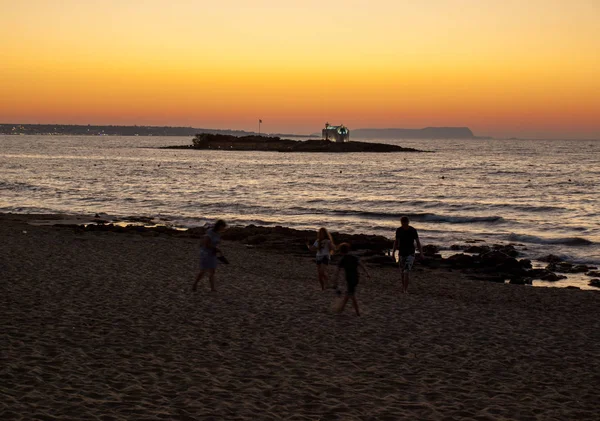 Zonsondergang Malia Kreta Griekenland — Stockfoto