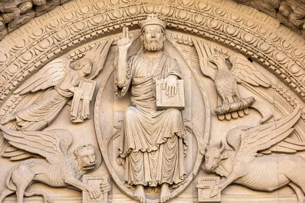 Detalles Del Portal Oeste Catedral Saint Trophime Arles Francia Bouches — Foto de Stock