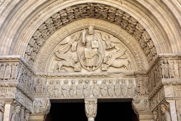 Détails Portail Ouest Cathédrale Saint Trophime Arles France Bouches Rhône — Photo
