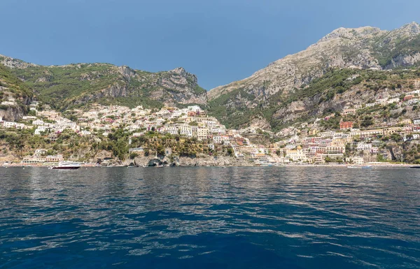 Positano Visto Mar Costa Amalfitana Região Campania Itália — Fotografia de Stock