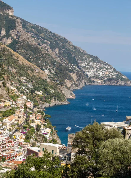 Positano Colorido Jóia Costa Amalfitana Com Suas Casas Multicoloridas Edifícios — Fotografia de Stock