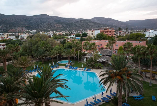 Malia Creta Grecia Junio 2018 Piscina Hotel Lujo Malia Creta —  Fotos de Stock