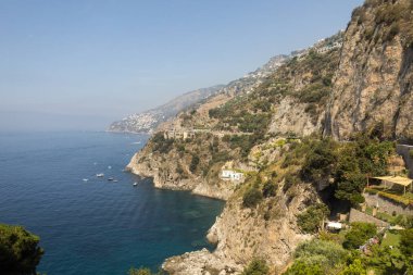 Amalfi Coast Amalfi ve Positano arasında bir görüntü. Campania. İtalya