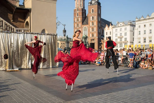 Krakau Polen Juli 2018 Aufführung Der Tanzparade Des Kiewer Straßentheaters — Stockfoto