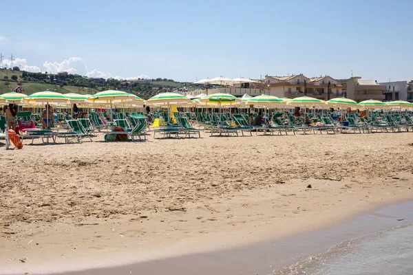 Roseto Degli Abruzzi Giugno 2017 Spiaggia Roseto Degli Abruzzi Abruzzo — Foto Stock