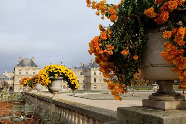 Jardin Luxembourg Paris Palais Luxembourg Est Résidence Officielle Sénat Français — Photo