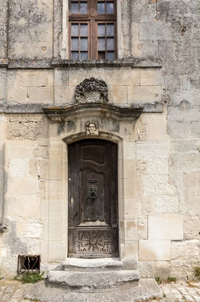 Gammal Trädörr Stenhus Les Baux Provence Frankrike — Stockfoto