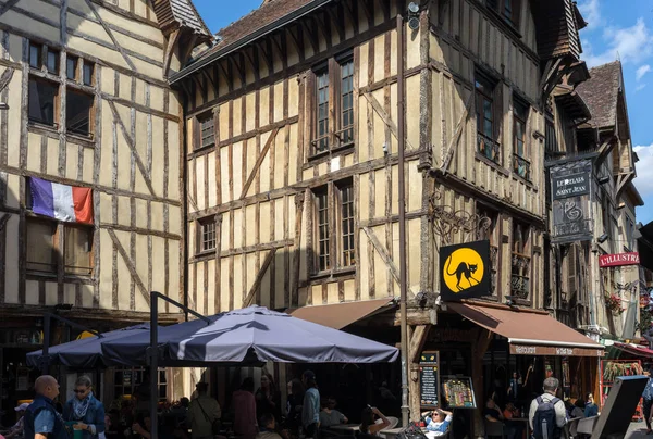 Troyes Fransa Ağustos 2018 Troyes Teki Antik Yarı Keresteli Binalar — Stok fotoğraf