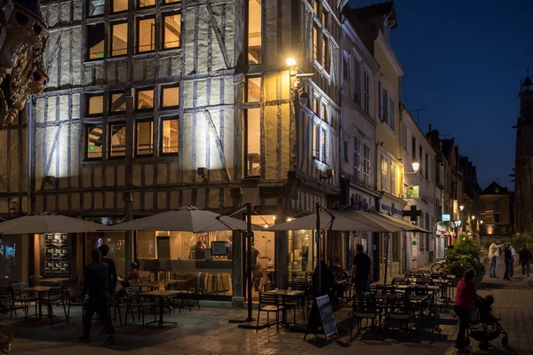 Troyes França Agosto 2018 Vistas Cidade Velha Noite Troyes Capital — Fotografia de Stock