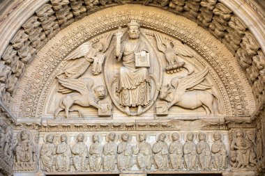 Batı portal Saint Trophime Katedrali Arles, Fransa ayrıntıları. Bouches-du-Rhône, Fransa