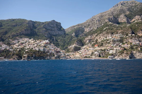 Positano Sett Från Havet Amalfikusten Regionen Kampanien Italien — Stockfoto