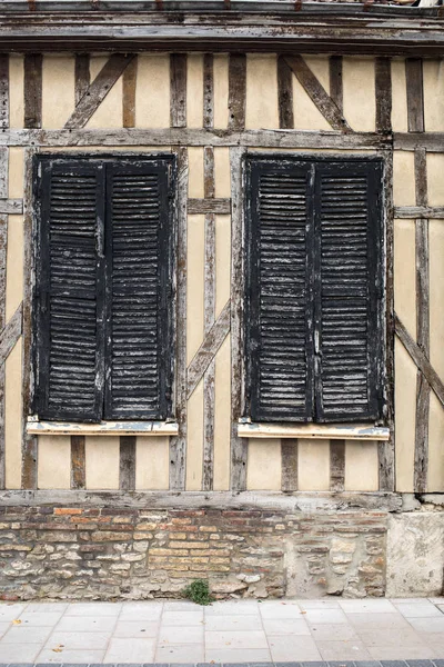 Starověké Zpola Roubené Budovy Troyes Aube Champagne Ardenne Francie — Stock fotografie