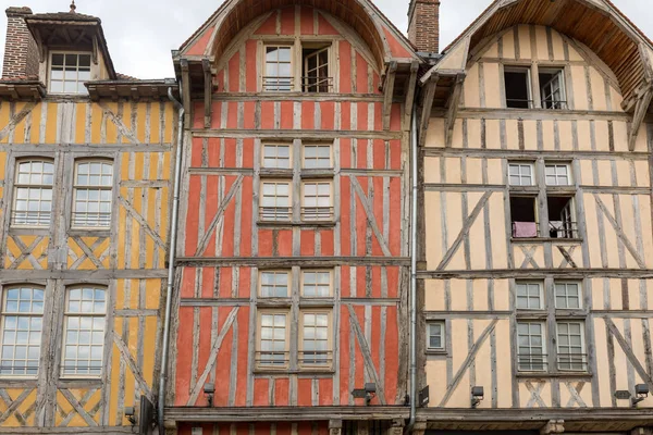 Αρχαία Κτίρια Μισό Ξύλο Στην Τρουά Aube Champagne Ardenne Γαλλία — Φωτογραφία Αρχείου