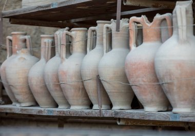 Pompei 'de Vesuvius patlamasından kurtulan gemiler, saksılar ve çeşitli eserler çıkarıldı ve kataloglandı. Pompei, İtalya