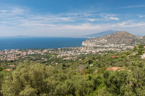 Sorrento Italien Flygfoto Över Sorrento Och Neapelbukten — Stockfoto