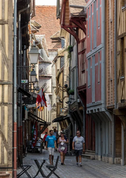 Troyes Frankreich August 2018 Alte Fachwerkhäuser Troyes Aube Champagne Ardenne — Stockfoto