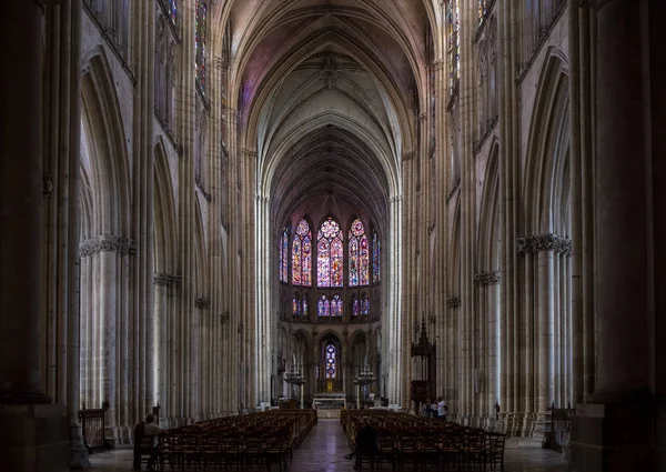 Troyes Frankreich August 2018 Hauptschiff Und Altar Der Basilique Saint — Stockfoto