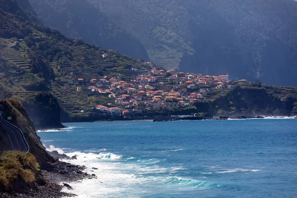 Pohled Severní Pobřeží Madeiry Portugalsko Oblasti Sao Vicente — Stock fotografie