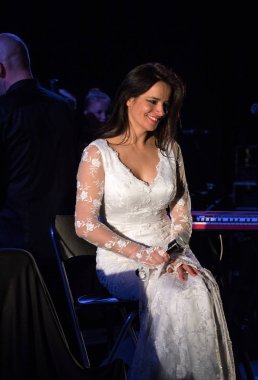 Krakov, Polonya - 7 Aralık 2018: multimedya Noel hitabet - Varşova Futura ve koro Fermata tarafından gerçekleştirilen Bethlehem için. Cracow. Polonya