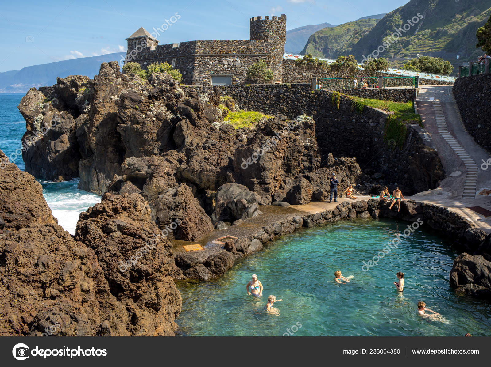 Porto Moniz Madère Portugal Avril 2018 Piscine Roche Naturelle Porto