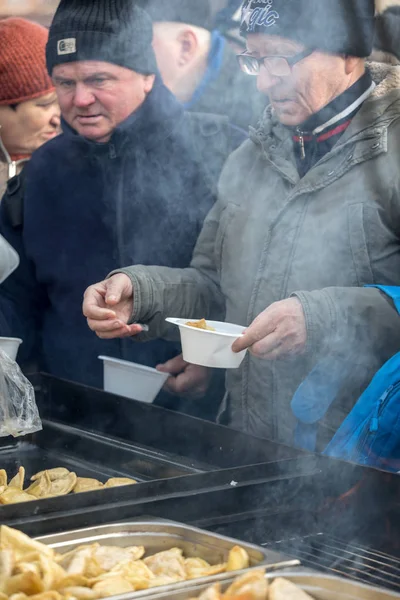 Krakau Polen Dezember 2018 Heiligabend Für Arme Und Obdachlose Auf — Stockfoto