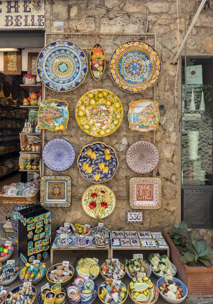 Ravello Italy June 2017 Ceramics Shop Main Square Ravello Campania — Stock Photo, Image