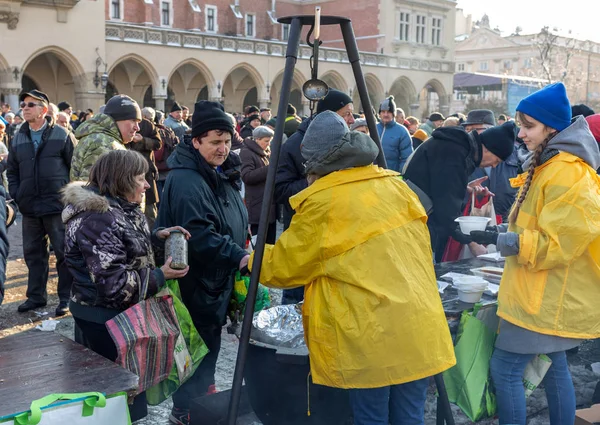 Krakau Polen Dezember 2018 Heiligabend Für Arme Und Obdachlose Auf — Stockfoto