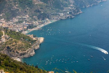 Ravello, Campania, İtalya'dan Salerno Körfezi üzerinden görünüm