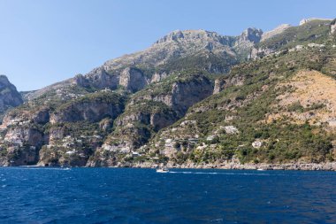 Amalfi Coast Amalfi ve Positano arasında bir görüntü. Campania. İtalya