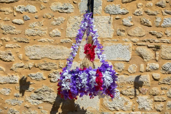 Saint Cyprien Frankreich September 2018 Farbenfrohe Straßendekorationen Während Des Sommerfelibree — Stockfoto