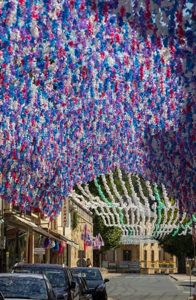 Saint Cyprien Frankreich September 2018 Farbenfrohe Straßendekorationen Während Des Sommerfelibree — Stockfoto