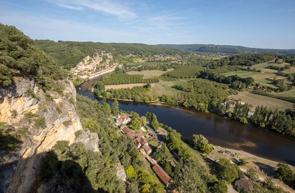 Malownicza Wioska Roque Gageac Nad Rzeką Dordogne Francja — Zdjęcie stockowe