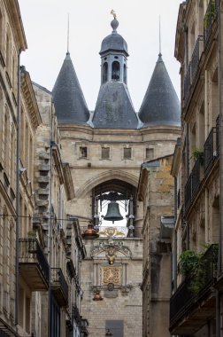  La Grosse Cloche (büyük bell15th yüzyıl), Ortaçağ duvarları ikinci kalan kapısı. Bordeaux, Gironde bölümü, Fransa