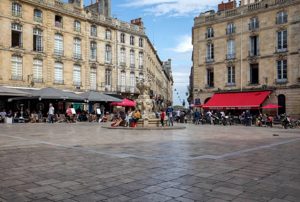 Bordeaux Francja Września 2018 Plac Parlamentu Lub Place Parlement Zabytkowy — Zdjęcie stockowe